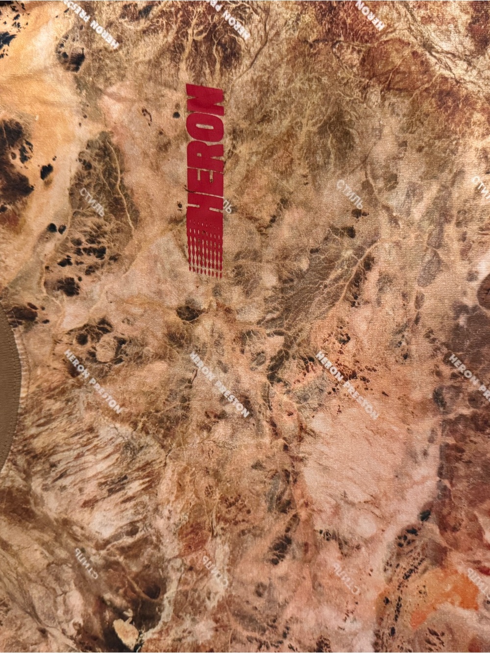 Heron Preston Desert Print Tote with Red Logo